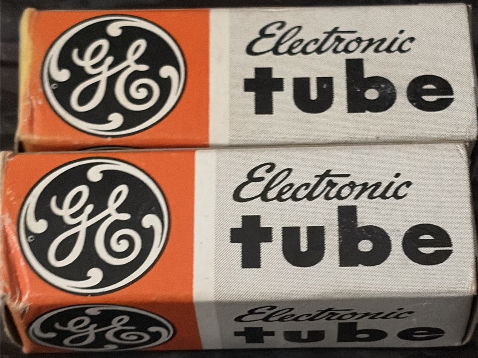 6GU7 Matched NOS Pair NIB Grey Plates Halo Getter Copper Rods Tubes 6CG7 Upgrade