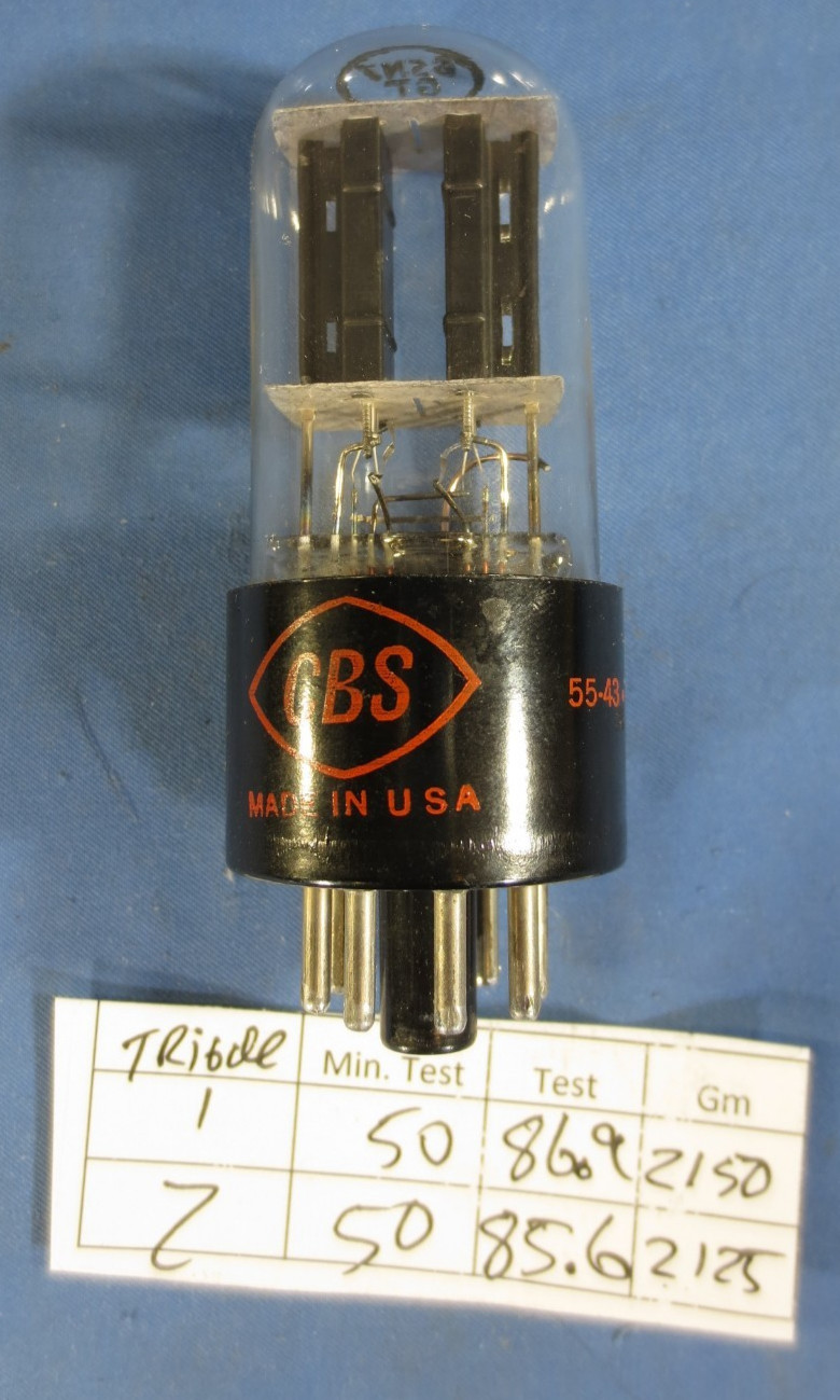 CBS Hytron 6SN7GT Tube Tested Very Strong & Balanced (TESTED W/ TV-7D/U)