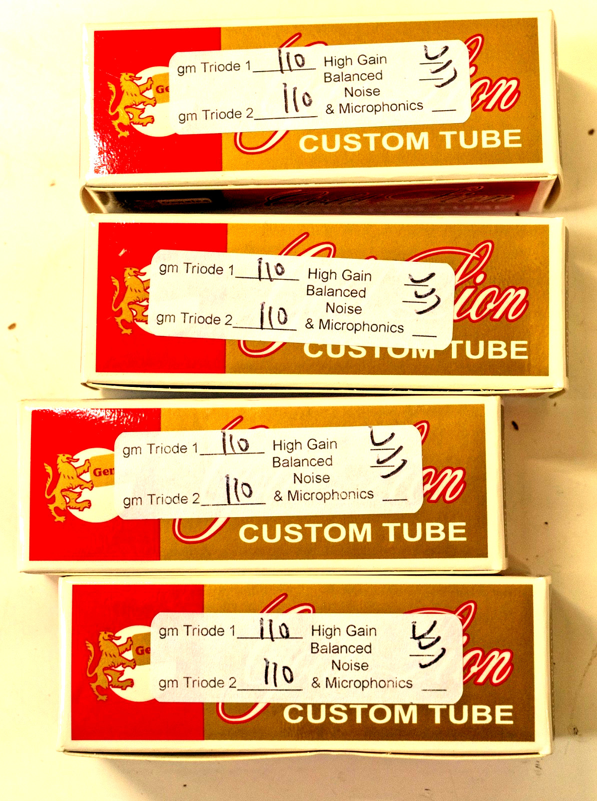 Genalex Gold Lion E88CC 6922 Matched Quad Tubes Tube Depot Tested NOS New Set 4
