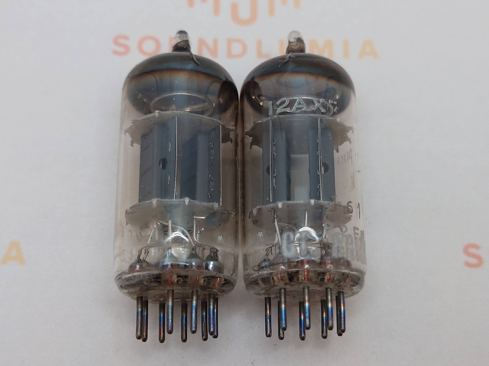 Mullard ECC83 Short Plates O-getter Matched Pair Blackburn ’62 Philips/Valvo Lbl
