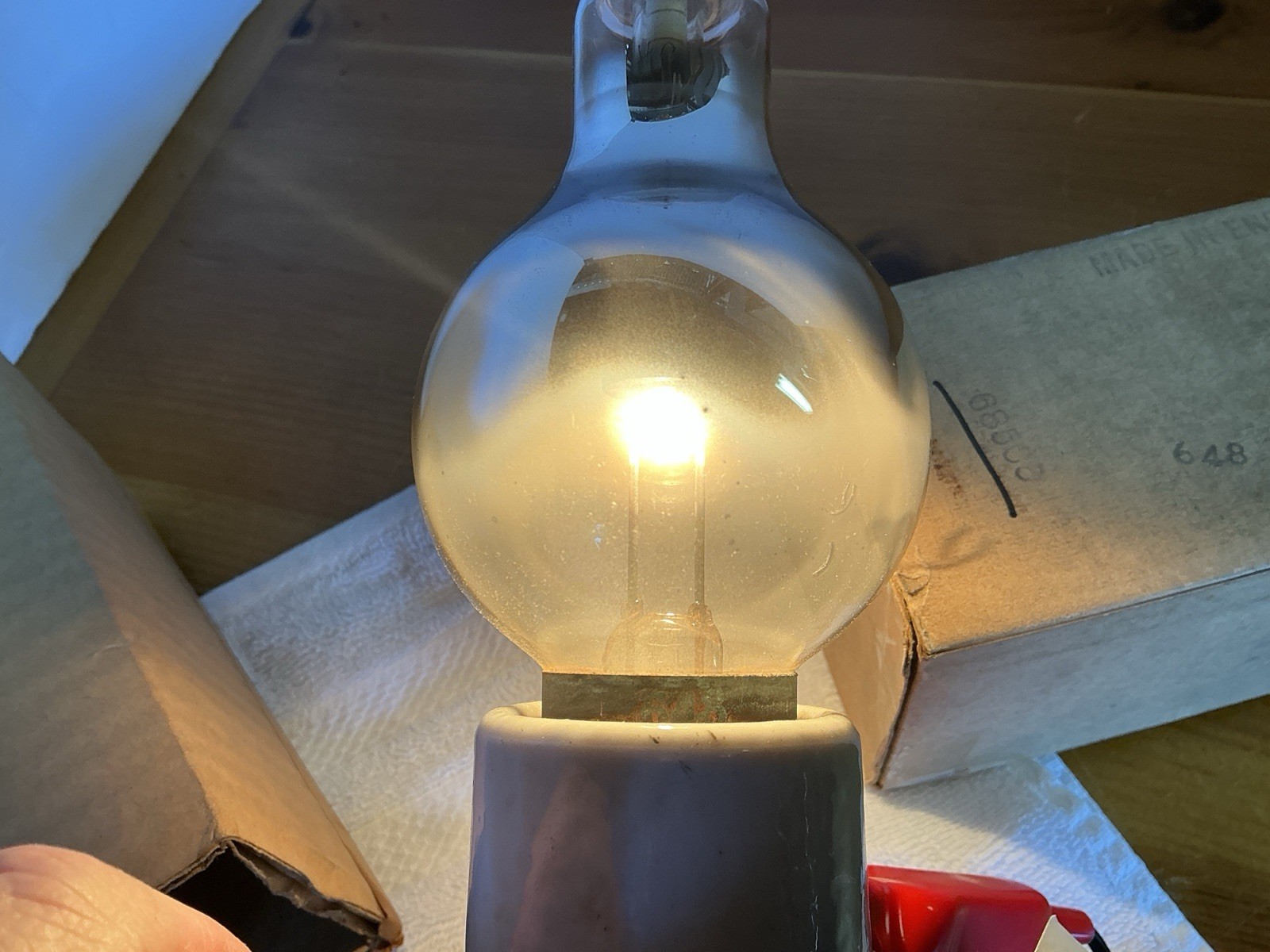 RARE TUNGAR Bulb Tube EDISON SWAN ELECTRIC CO. ENGLAND 68506 NOS W/BOX SCARCE