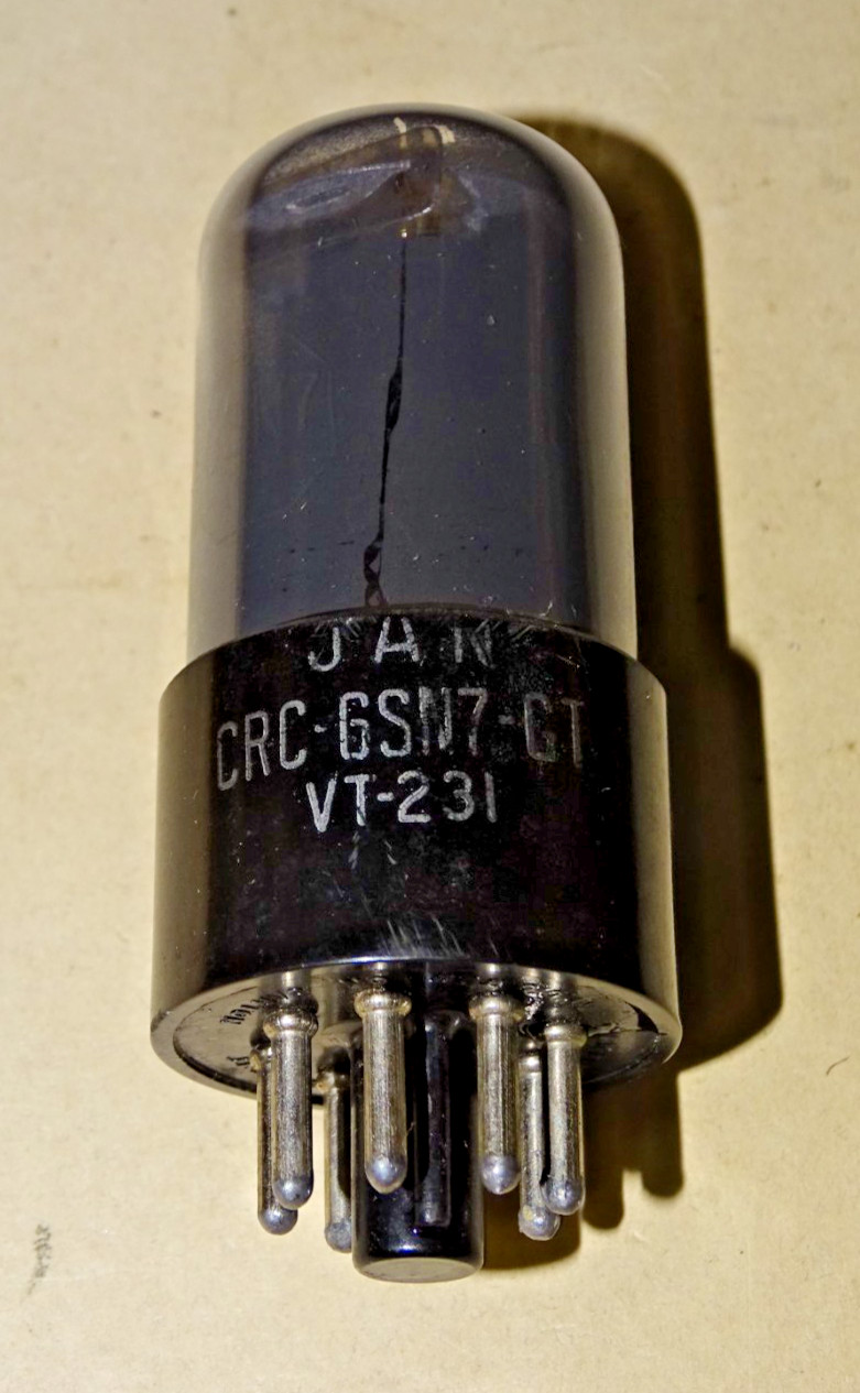 RCA Type JAN CRC 6SN7GT/VT-231 Grey Smoked Glass Radio/Audio Tube, Strong