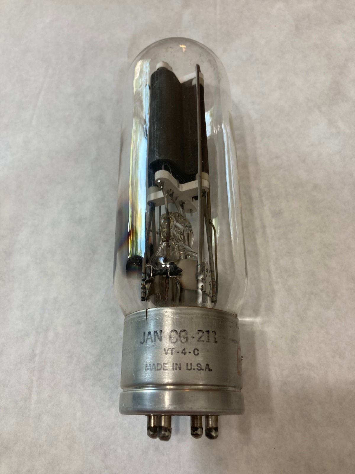GE JAN CG 211 VT-4-C TRANSMITTING RADIO VACUUM TUBE
