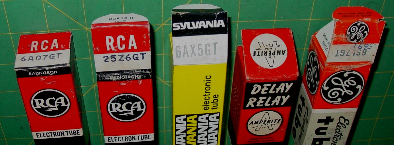 4 Vintage Electron Tubes Mixed Parts Lot RCA GE Sylvania All Test Good USA