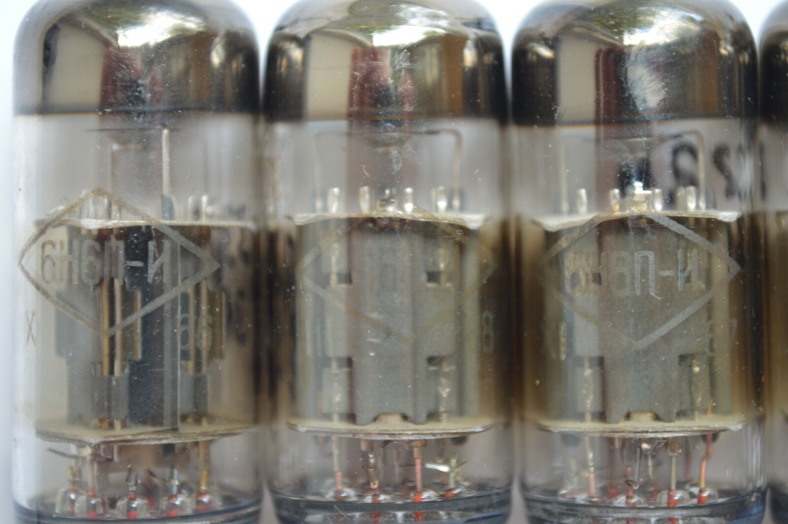 4PCS 6N6P-I / ECC99 / E182CC DOUBLE TRIOD TUBES! GOLD GRID! NOS! OTK! RARE!