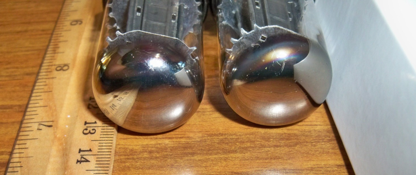 2 Strong Matched Baldwin by Raytheon Black Plate Top O Getter 6SN7GTB Tubes