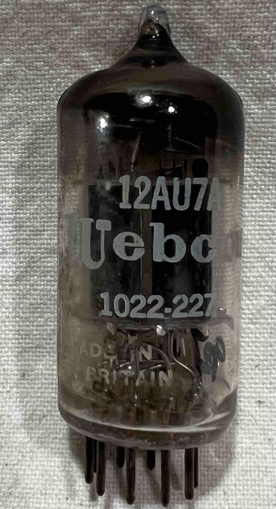 1963 Blackburn Mullard 12AU7A ECC82 Tube Short Plate Halo Getter TV-7 Tested