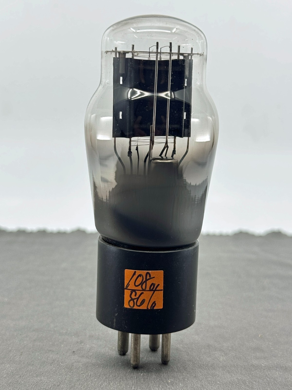 (1) Rare National Union 483 Power Triode Black Plate Engraved Base Tests Strong