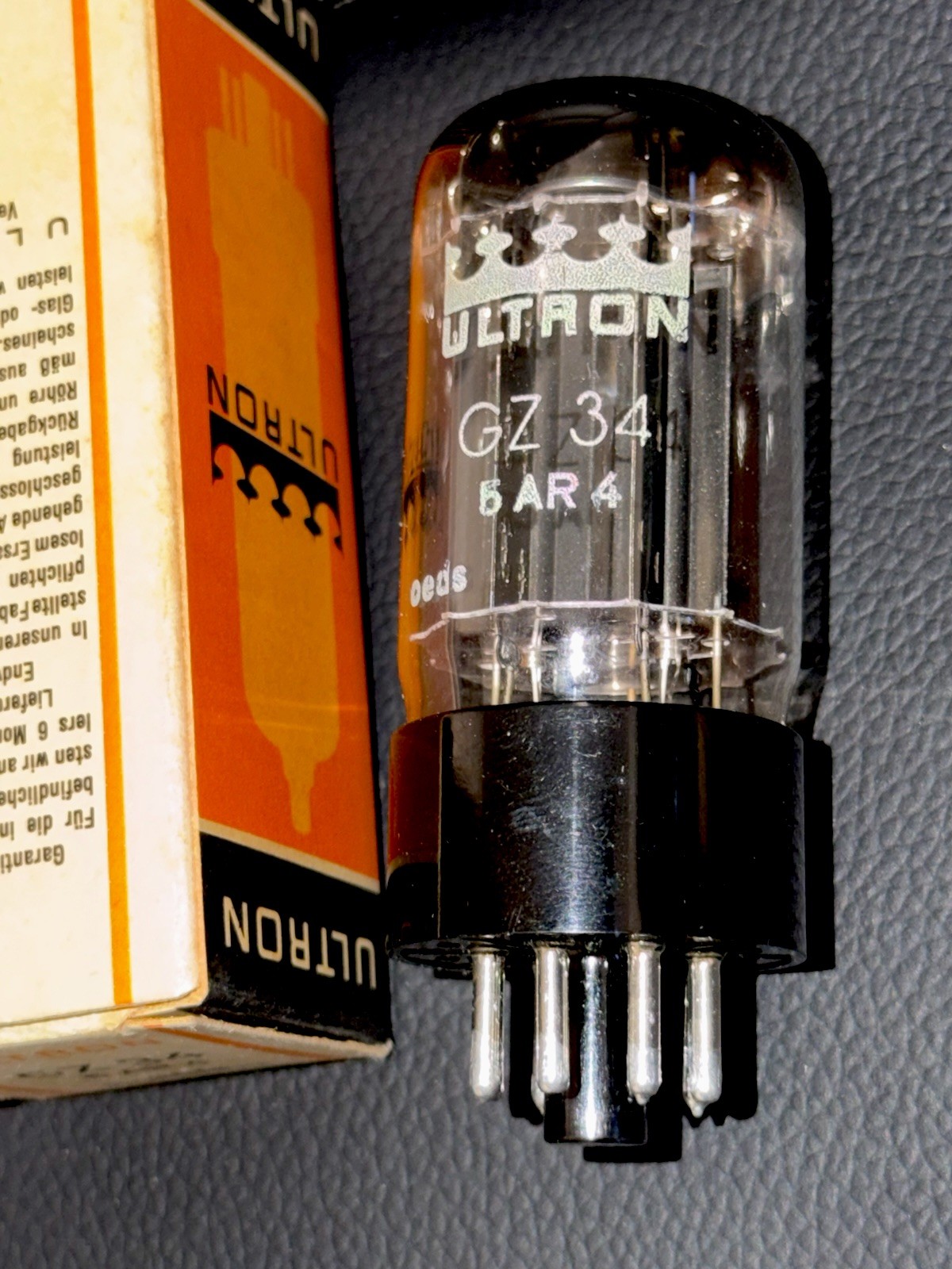 (1) NOS/NIB HITACHI BLACKPLATE GZ34 5AR4 RECTIFIER TUBE INSANE RARE SUPERB SOUND
