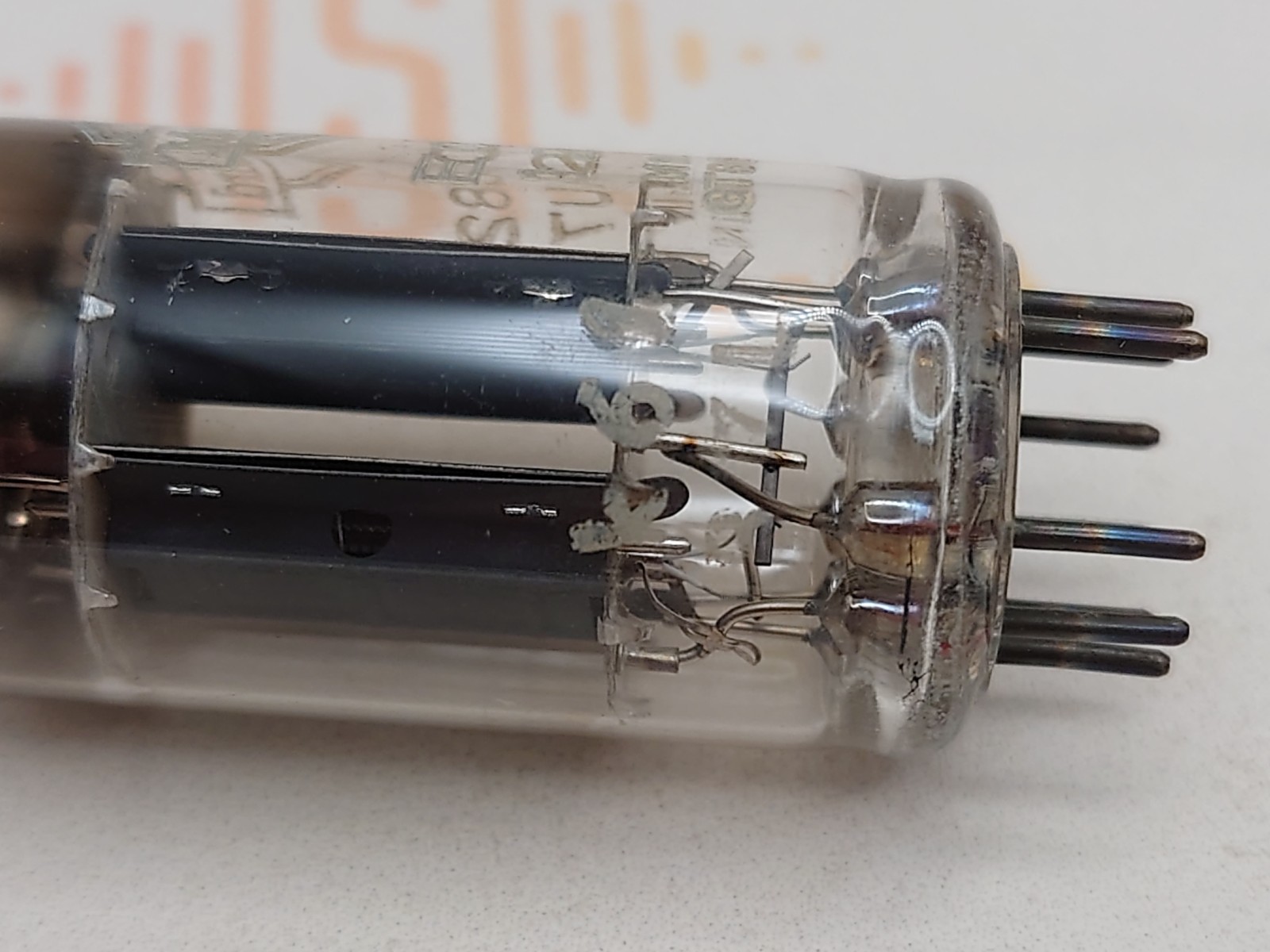 1x Mullard ECC82 12AU7 Long Plates Square Getter – Blackburn ’57 K61 – Near NOS