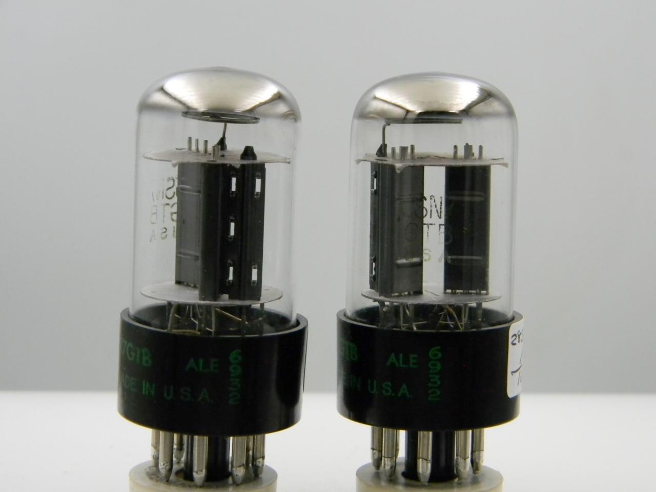 Matched Pair 1969 Sylvania FAA 6SN7GTB NOS NIB Black V Plates Serious Tubes A439