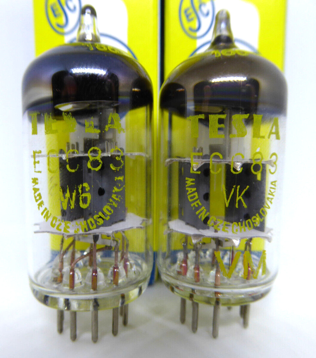 2x (PAIR!) TESLA ECC83 (12AX7, ECC803S, B339) 100%, 1961-2