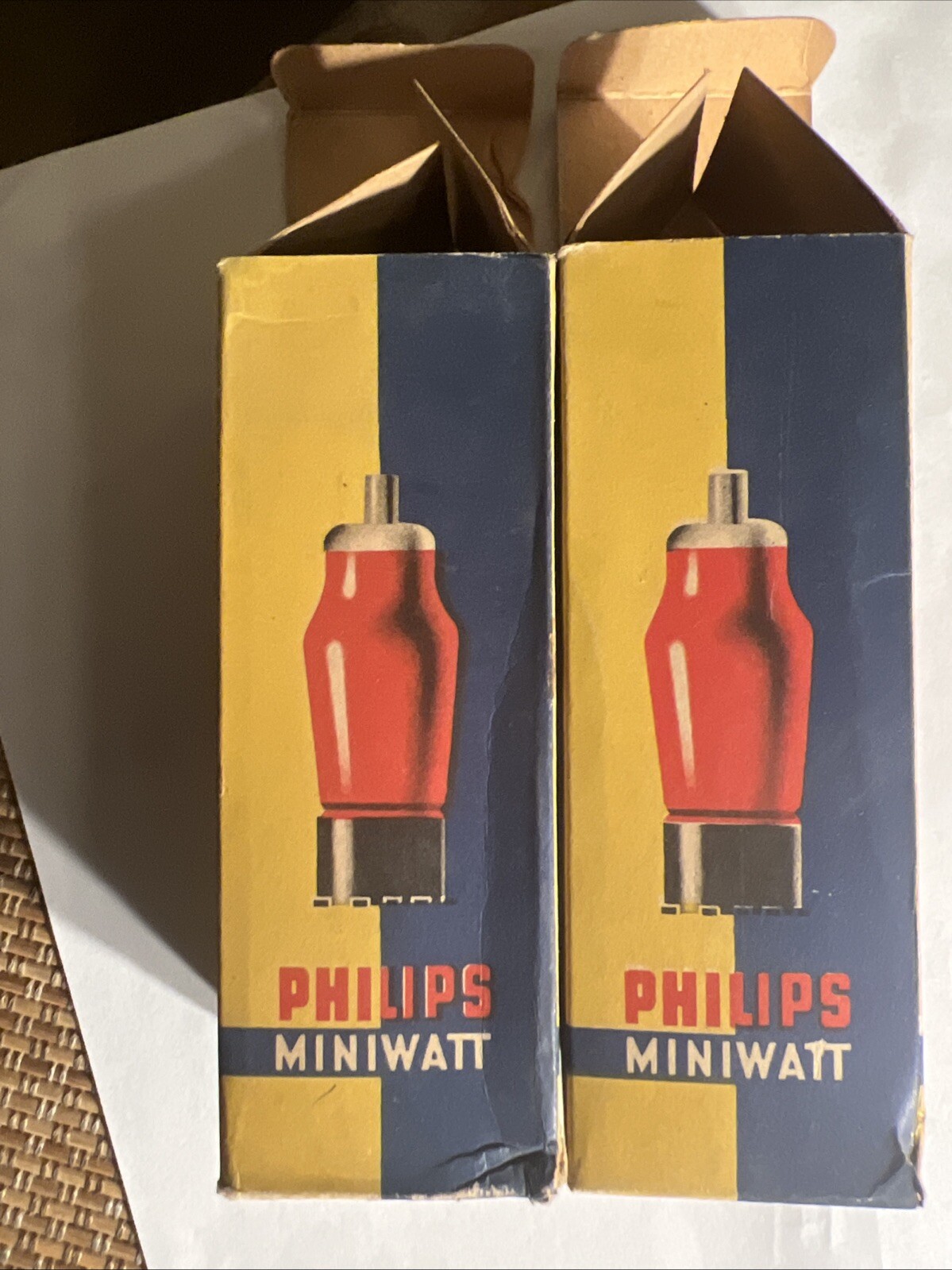 Rare Pair ( 2 ) 12SN7GT NIB Philips Tube Holland OLD Miniwatt Coated Strong Test