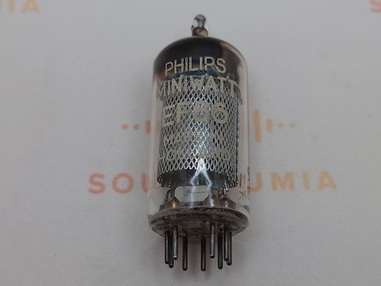 1x Mullard EF86 Long Mesh Plates Square Getter – Blackburn ’58 – Philips Label
