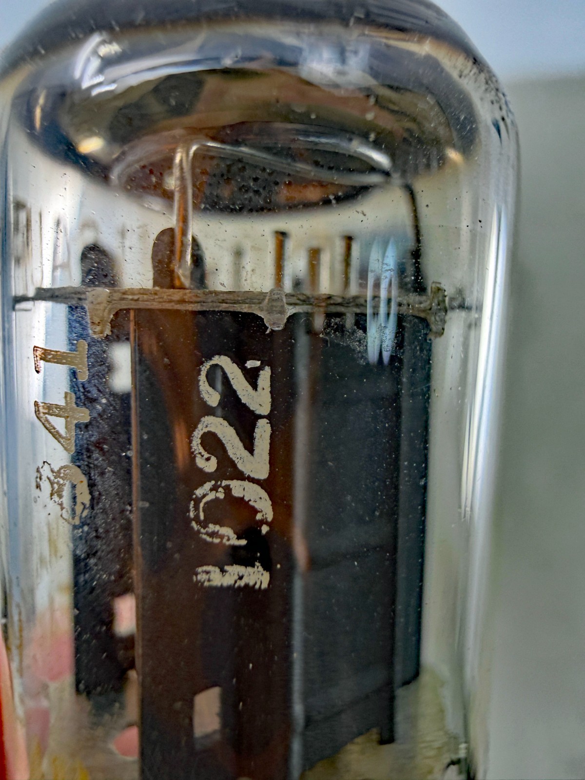 (1) Early Mullard ECC82 Long Plates Round Goalpost Getter 1958 Blackburn UK B8B