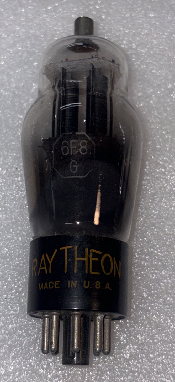 Raytheon 6F8G ROUND PLATE Vacuum Tube Amplitrex Tested Strong