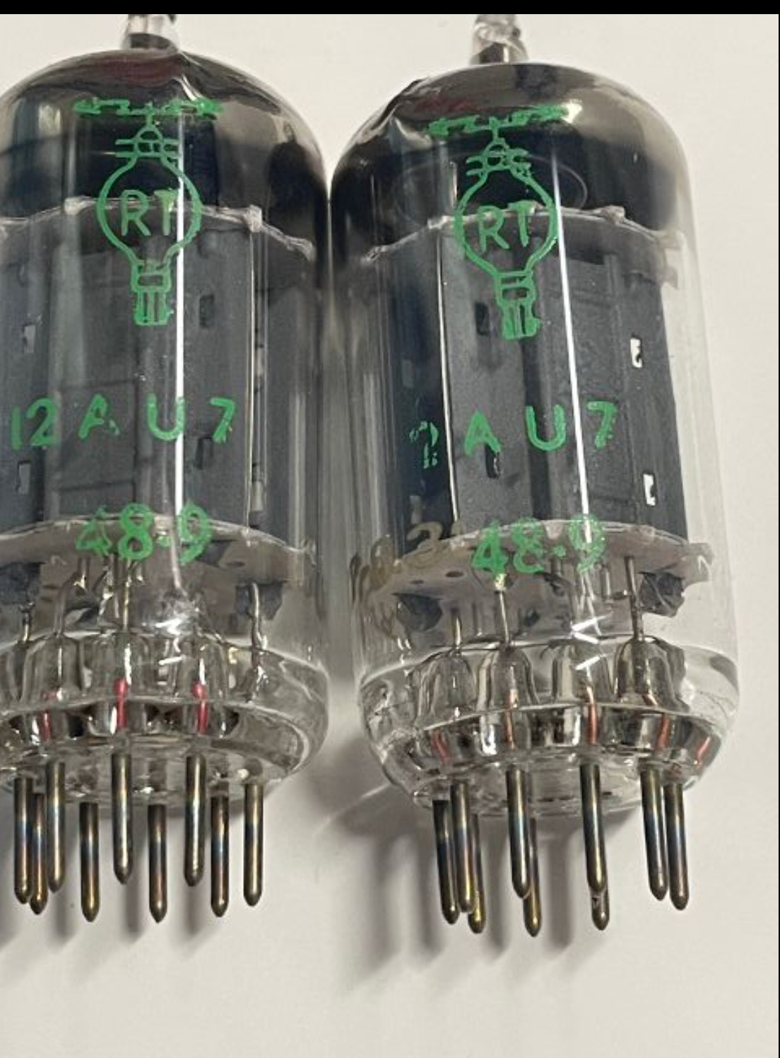 MATCHED PAIR TUBES 12AU7 / ECC82 / RT year 1959 – PHILIPS MULLARD CONSTRUCTION