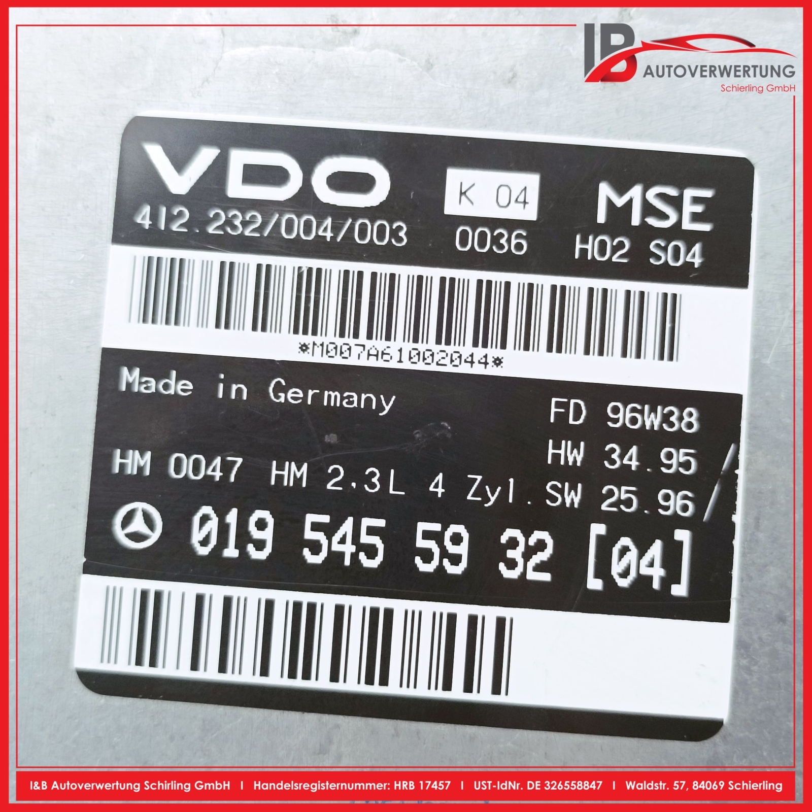 MERCEDES BENZ E-CLASS W210 E230 Engine Control Unit 0195455932 412.232/004/003