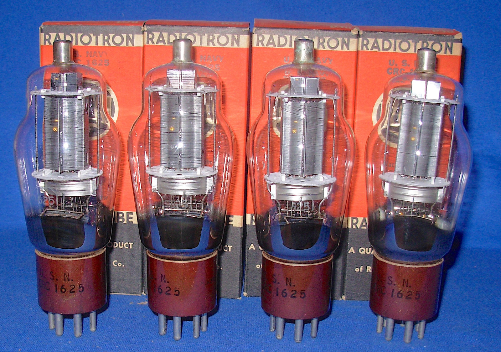 NOS NIB Quad RCA 1625 Vacuum Tubes Same 1943 Date