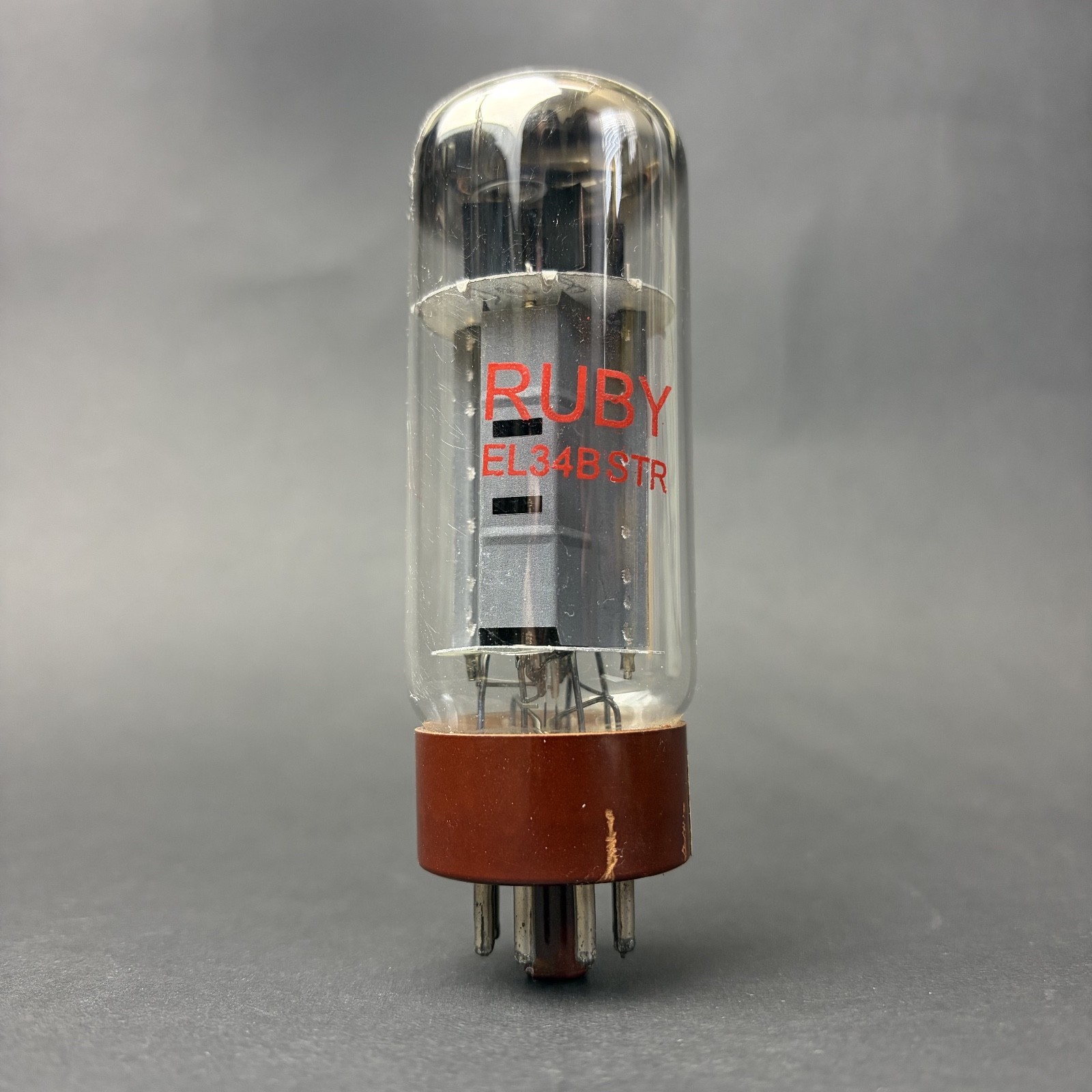 EL34 6CA7 BSTR Ruby Tube Ribbed Gray Plate O Getter TV7 Tested Good E34-6
