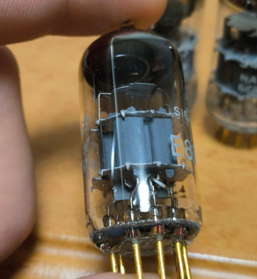 Siemens E88CC 6922 Grey Shield Vacuum Tubes Matched Quad 1961