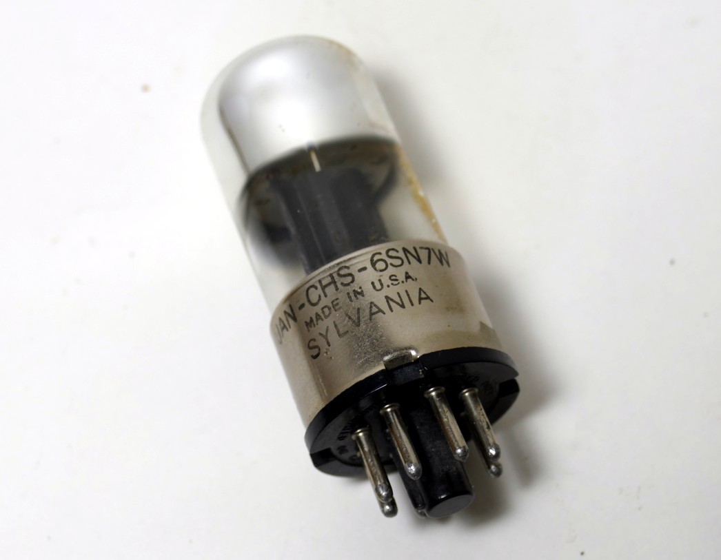 Sylvania 6SN7W Tube W/A Metal Base & Black Plates AMPLITREX TEST 88 80 Gm +DATA