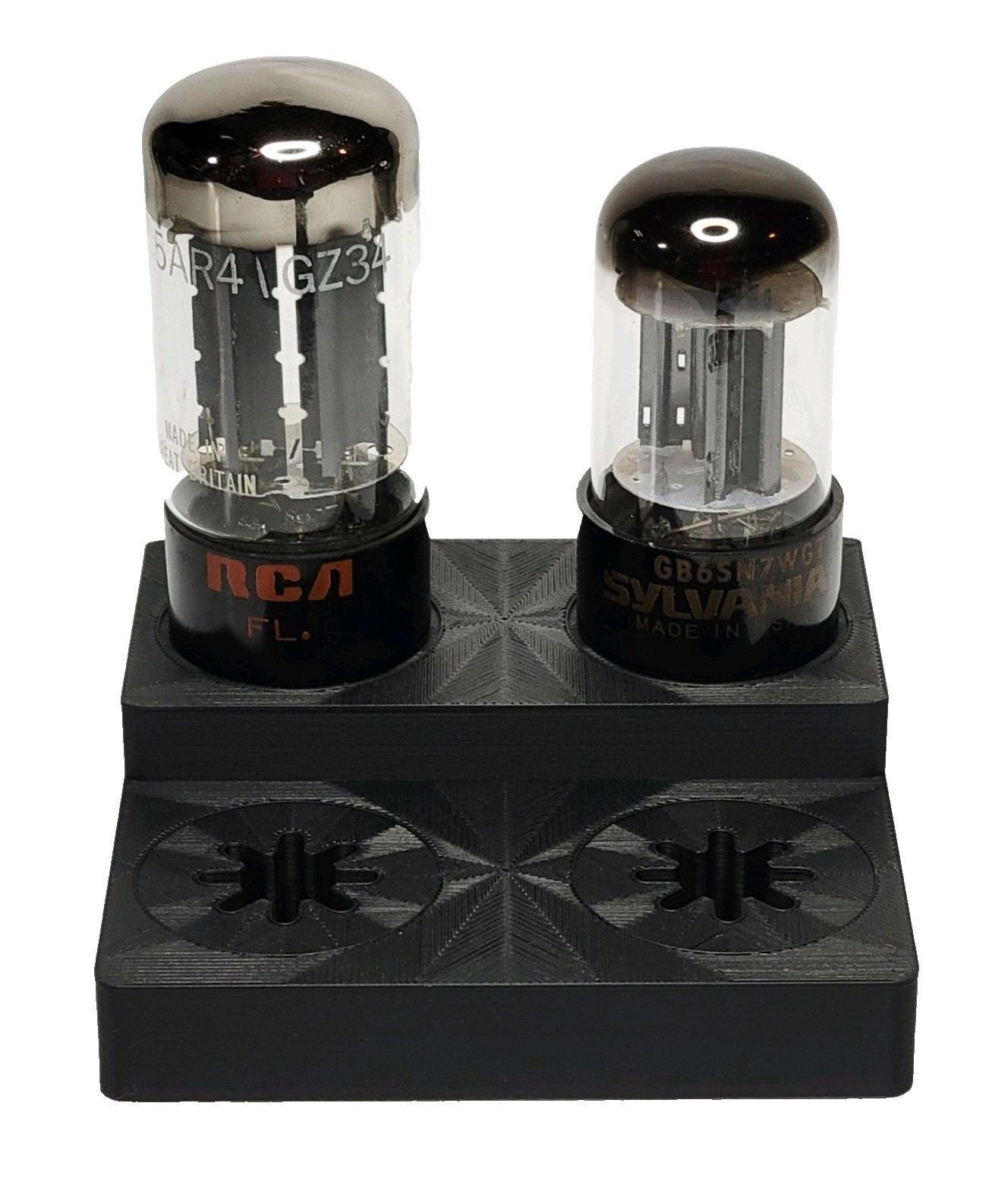 Vacuum Tube Display Stand Holder Quad 4x for Octal 8 pin socket: 6SN7, 6L6, 6V6