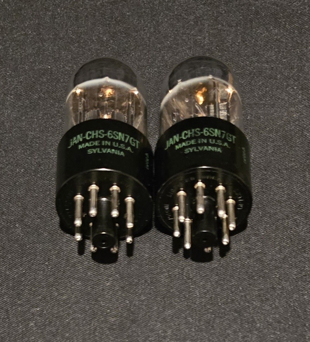 SYLVANIA JAN CHS 6SN7WGT TUBE TOUGH DOG VT-231 CLASS CHROMED FOIL MATCHED SET