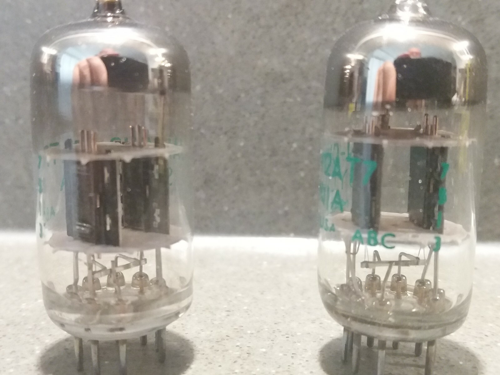 Sylvania JAN CHS12AT7WA ECC81 matched pair NOS tubes O-GETTER