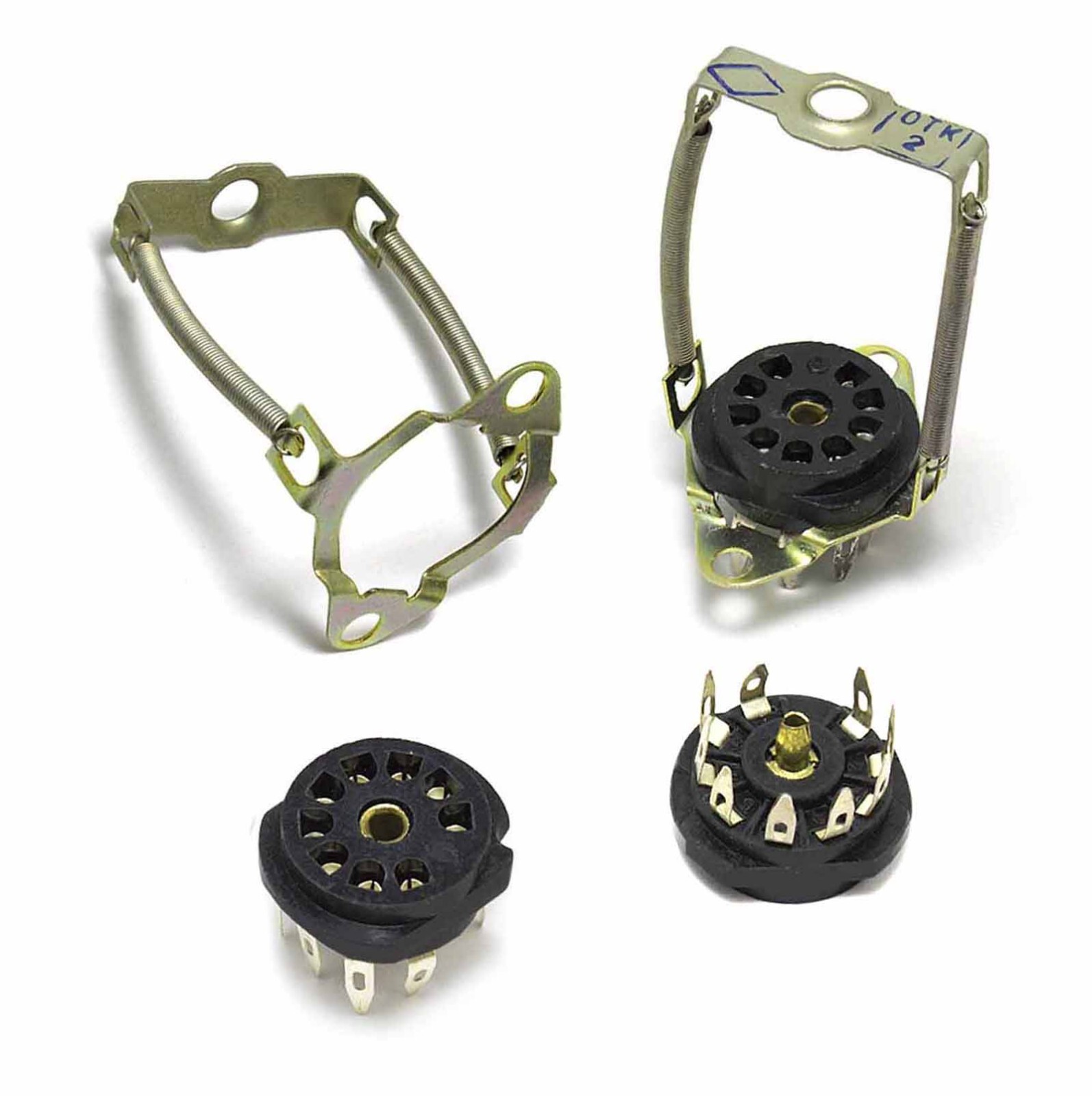 6pcs 9pin Tube Socket Spring 60mm EL84 6N30P-DR 6P14P 6N6P E182CC 6BM8 USSR
