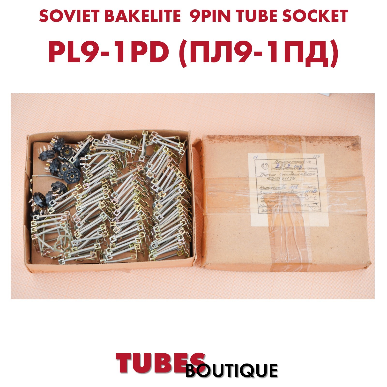 4pcs Tube 9pin socket Universal mount Soviet NOS part PL9-1PD with spring 60MM