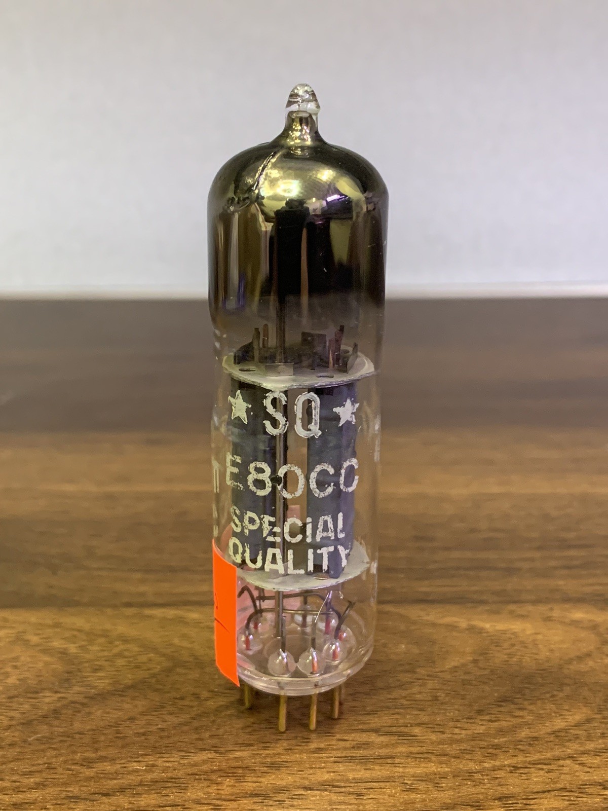 1xTube E80cc/6085 Philips Miniwatt SQ **, Foil D Getter, Pinched Waist, Test NOS