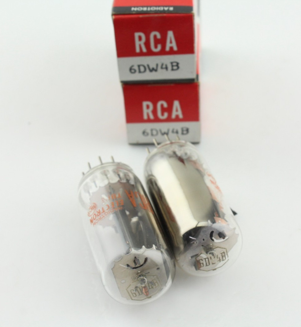 New Qty 2 RCA 6DW4B Matched Pair & Date Codes Grey Plates O Getter NOS USA Tubes