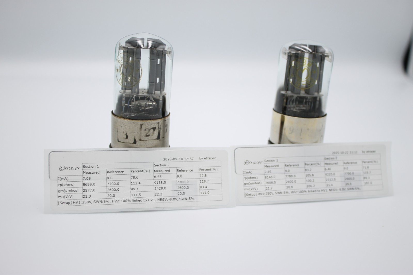 RARE Matched Pair 6N8M/6N8S/6SN7/1578/ECC32.MELZ.Etracer Tested.IV,IV-1950′.