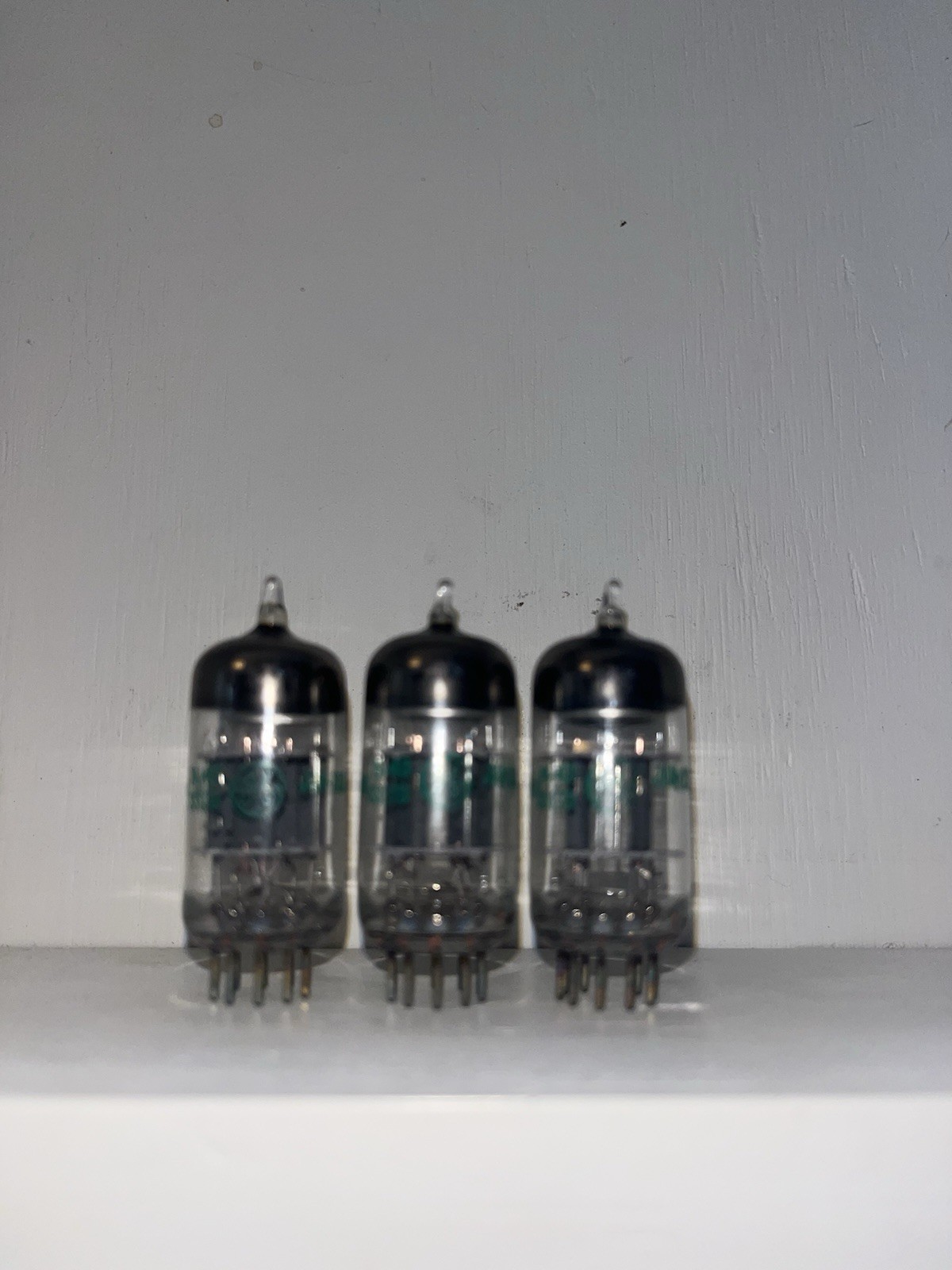 3 General Electric 12AT7WC Halo Getter Tubes TV7 Tested Strong Almost Matching