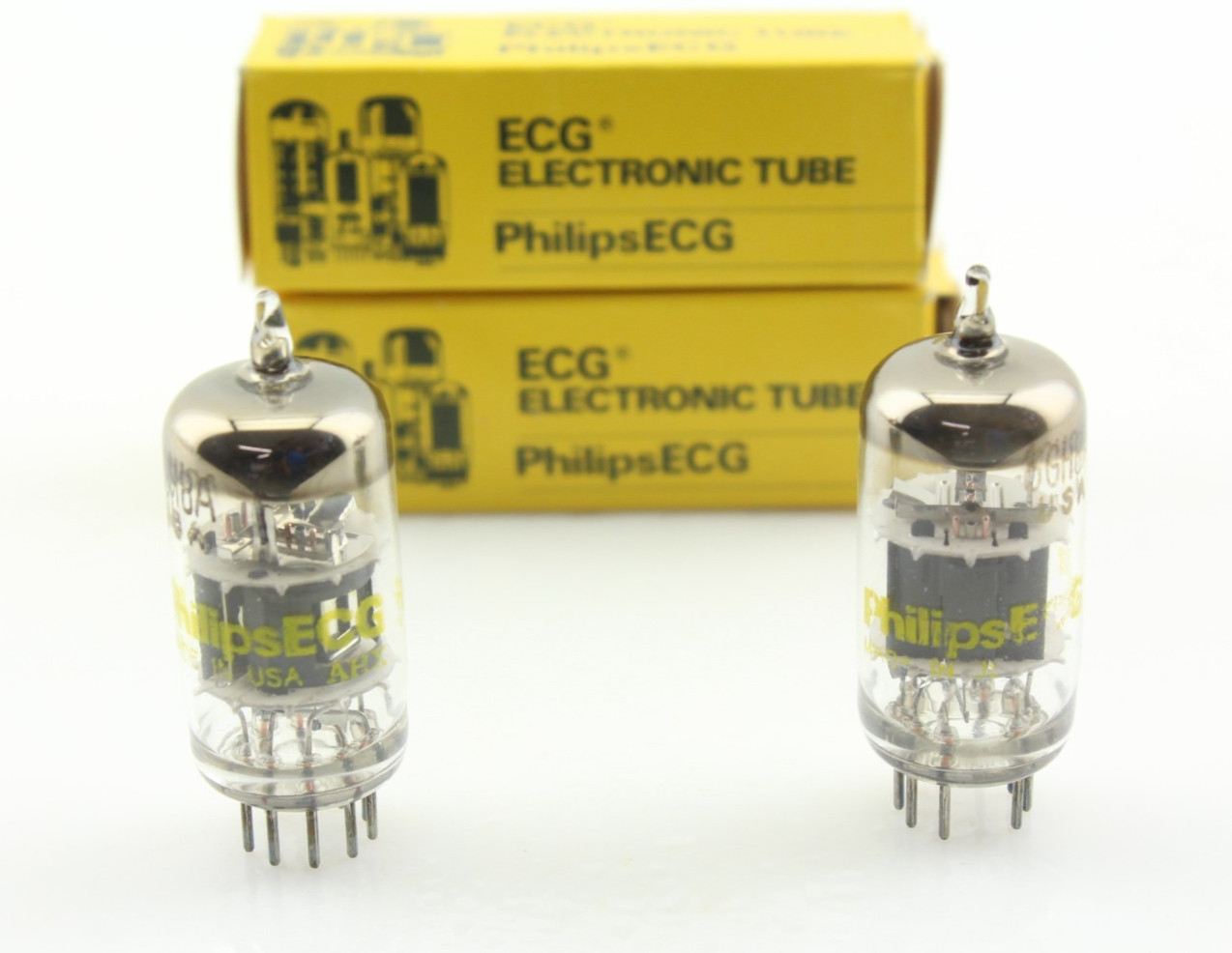 New Qty 2 Philips ECG 6GH8A Matched Pair Grey Plates 0 Getter NOS USA Tubes