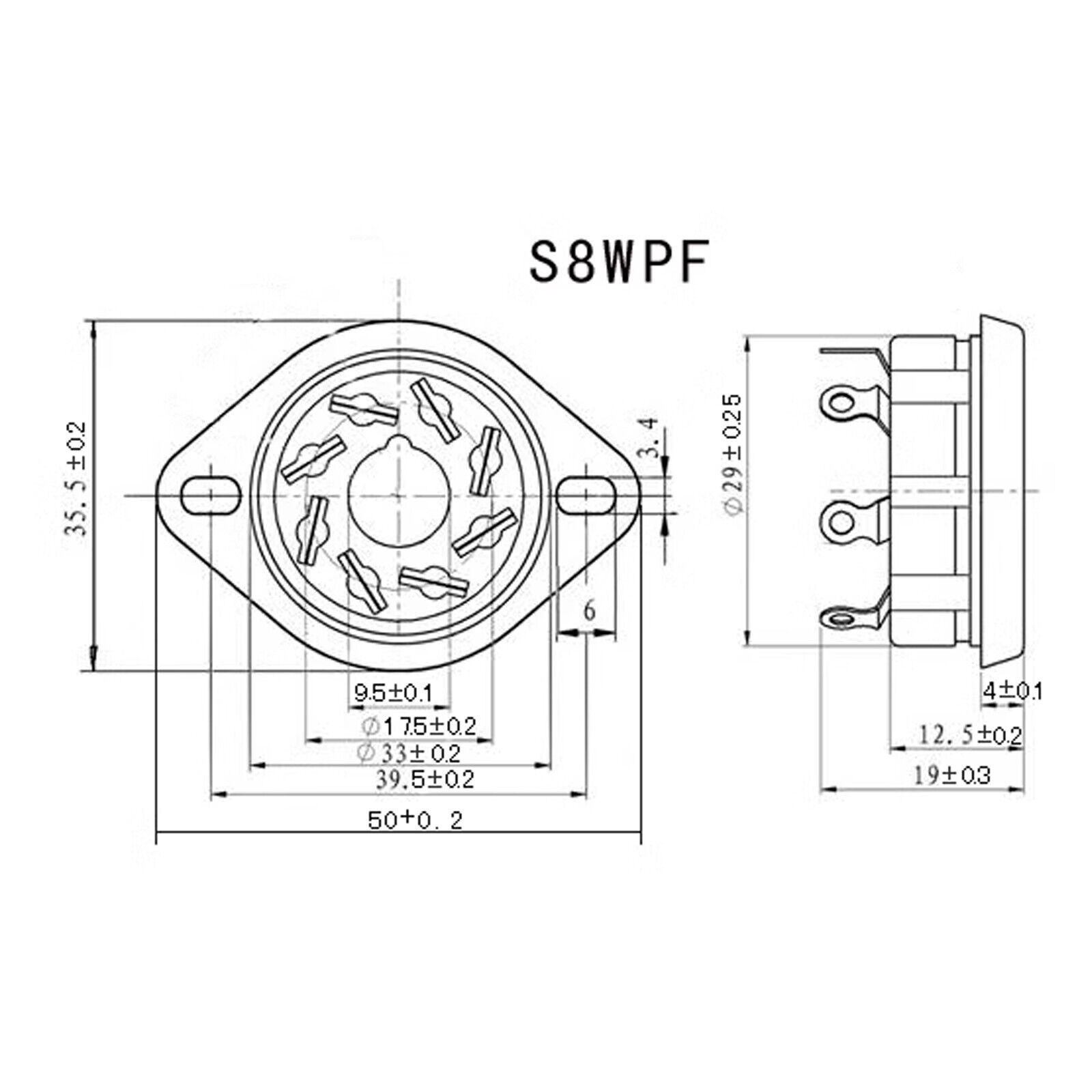 10 pcs S8WPF Octal Vacuum Tube Socket For KT88 6550 6SN7 EL34 Chassis Mount bX