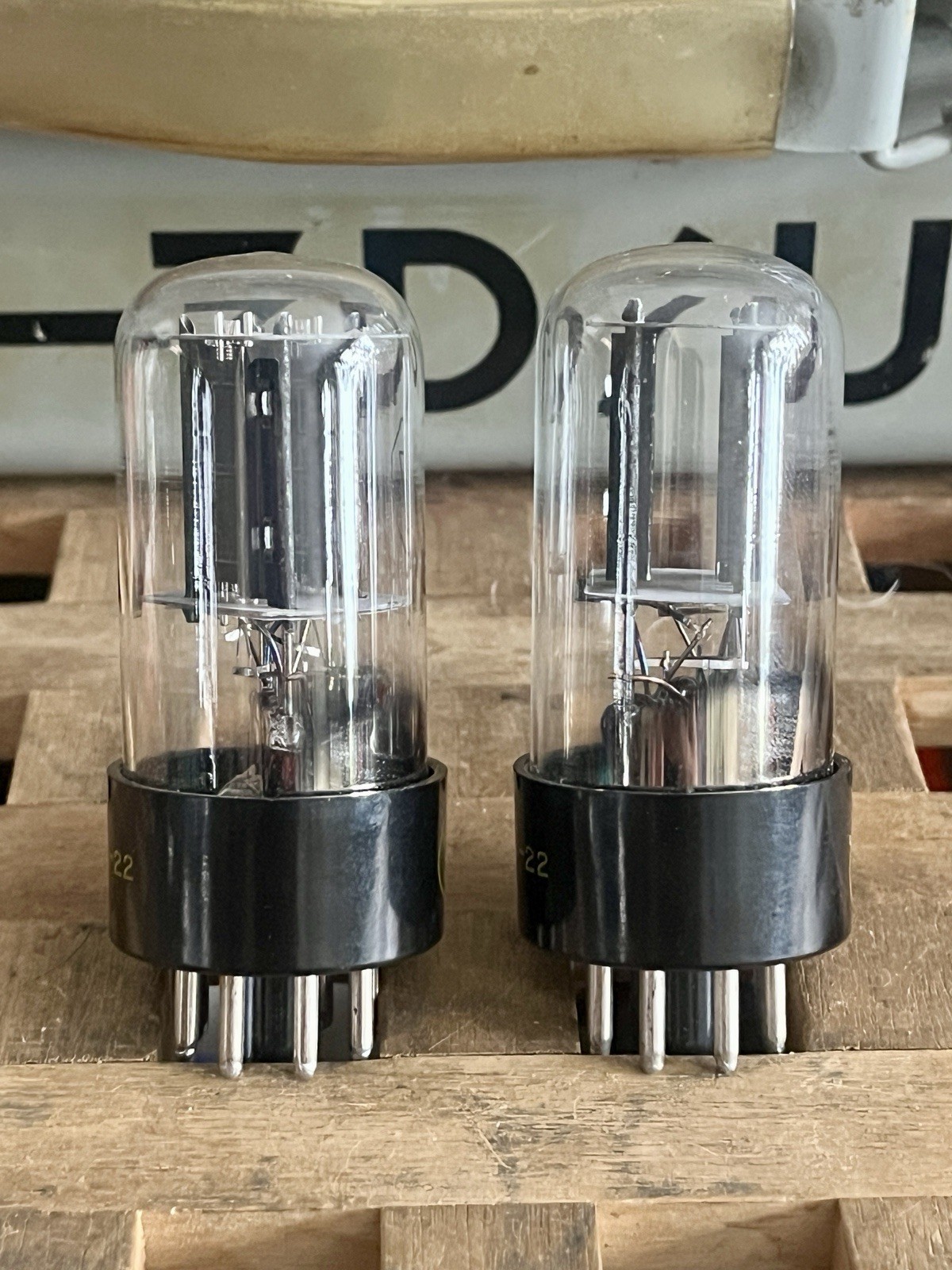 NOS Pair Black Plate Westinghouse 6SN7GTB Vacuum Tubes D Getter New In Box 1967