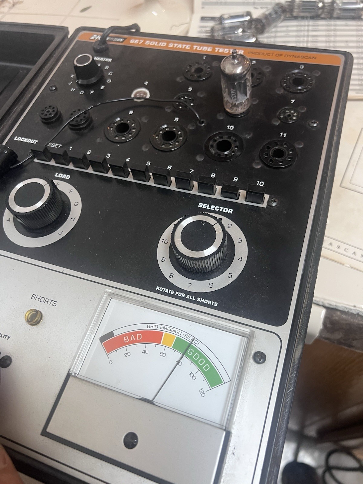 Nice Strong Testing Pair Of The Fisher 12AX7 Audio Tubes Made In Germany Matched