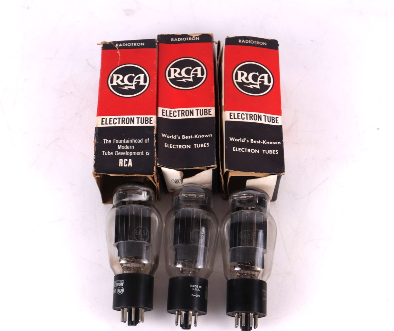 (3) RCA 6AS7G Tubes Black Plates DD Getters == Tested