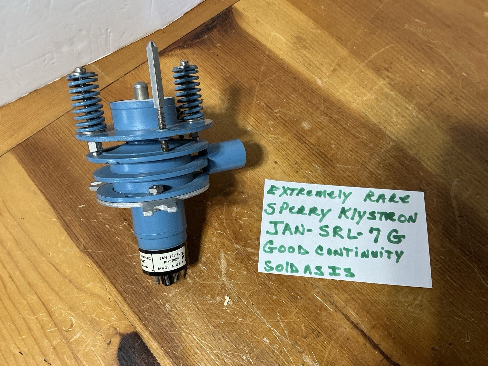 Sperry Instruments reflex klystron JAN-SRL-7G Vacuum Tube RARE GOOD CONTINUITY