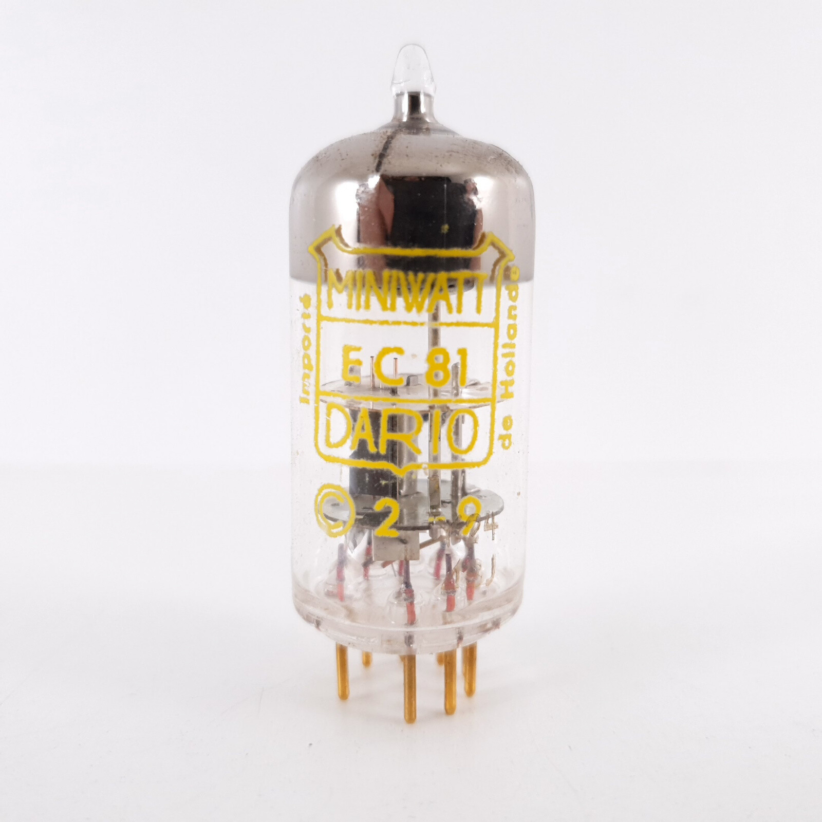 1 X EC81 MINIWATT-DARIO TUBE. COPPER RODS. 7. CH81