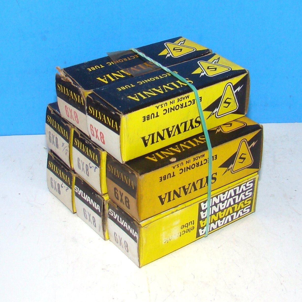 6X8 NOS lot 8 Sylvania radio audio amplifier electron vacuum tubes valves 6X8A