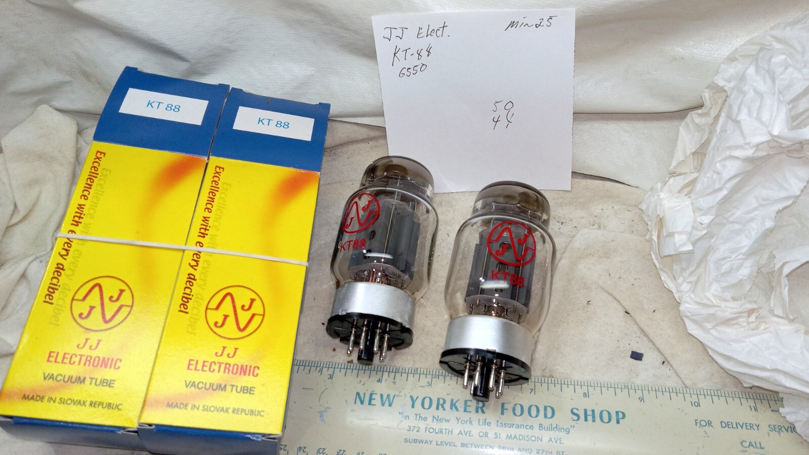 2 NOS JJ Electronic KT-88 6550 Tubes Tested TV-7/U