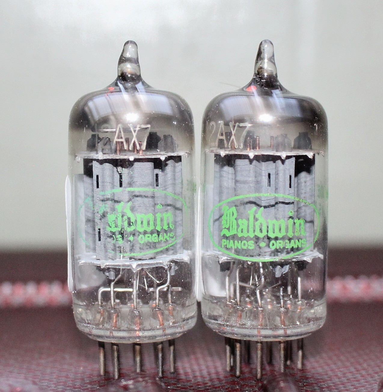 SYLVANIA 12AX7 ECC83 LONG PLATE SQR GETR PERFECT MATCH PAIR TEST NOS+++ 1959