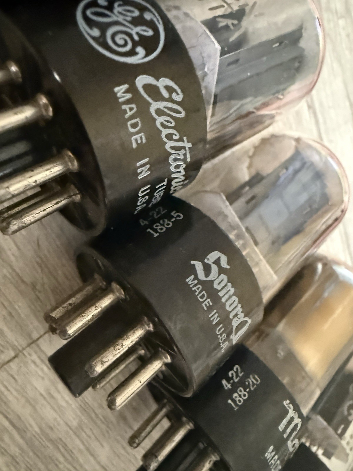 (1) GE 6SN7 6sn7gtb Gray Plate Side D Phono Musical Tube White Label