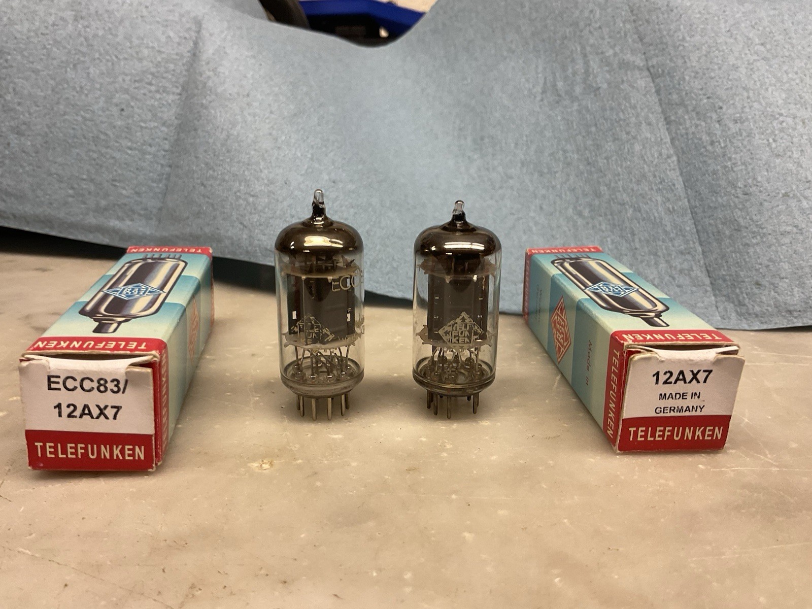 Telefunken 12ax7 Rib Plate Tube Match Pair