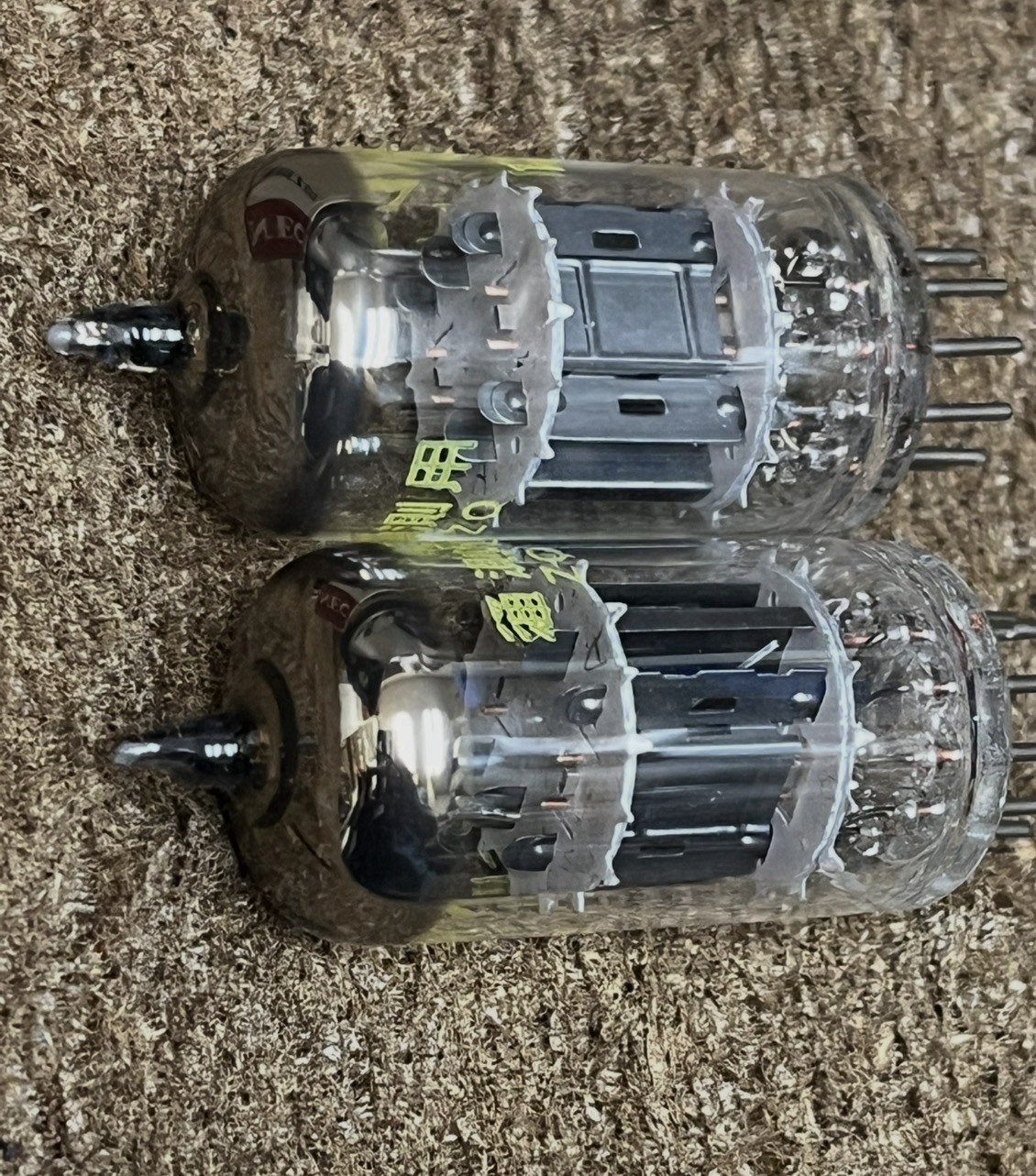 V- RARE NOS NIB PERFECT MATCH PAIR 12RLL3 12AT7 12AV7 ECC81 TUBES TRIPLE PLATES