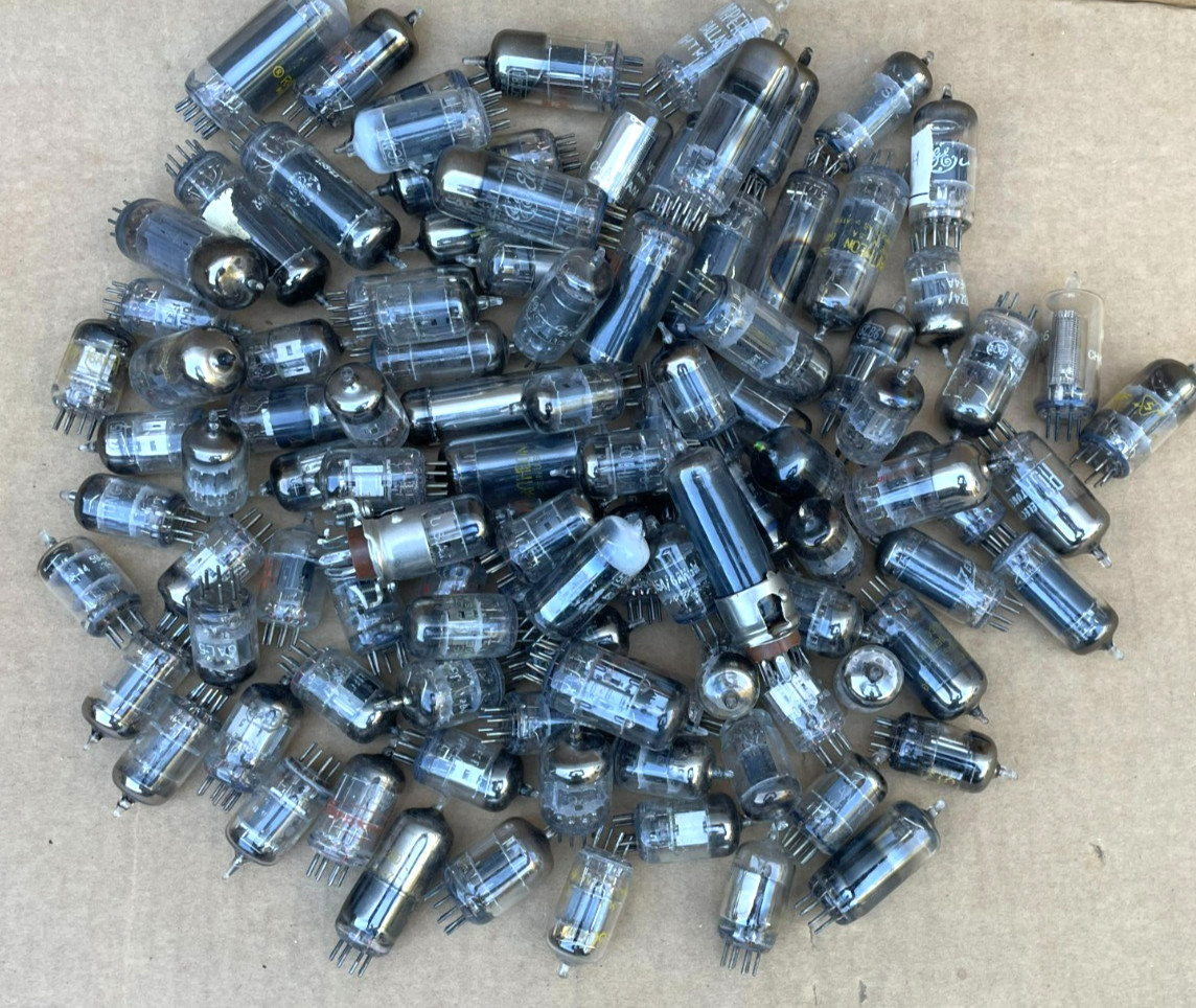 Vintage Unboxed Various Brands Radio/TV Vacuum Tubes (Lot of 105)