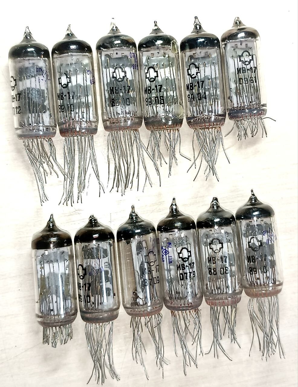 6 pcs IV-17 (IV-4) VFD nixie tube clock multi-segment indicator symbol USSR used